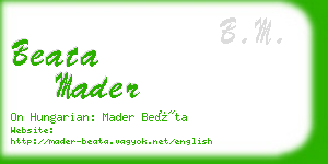 beata mader business card